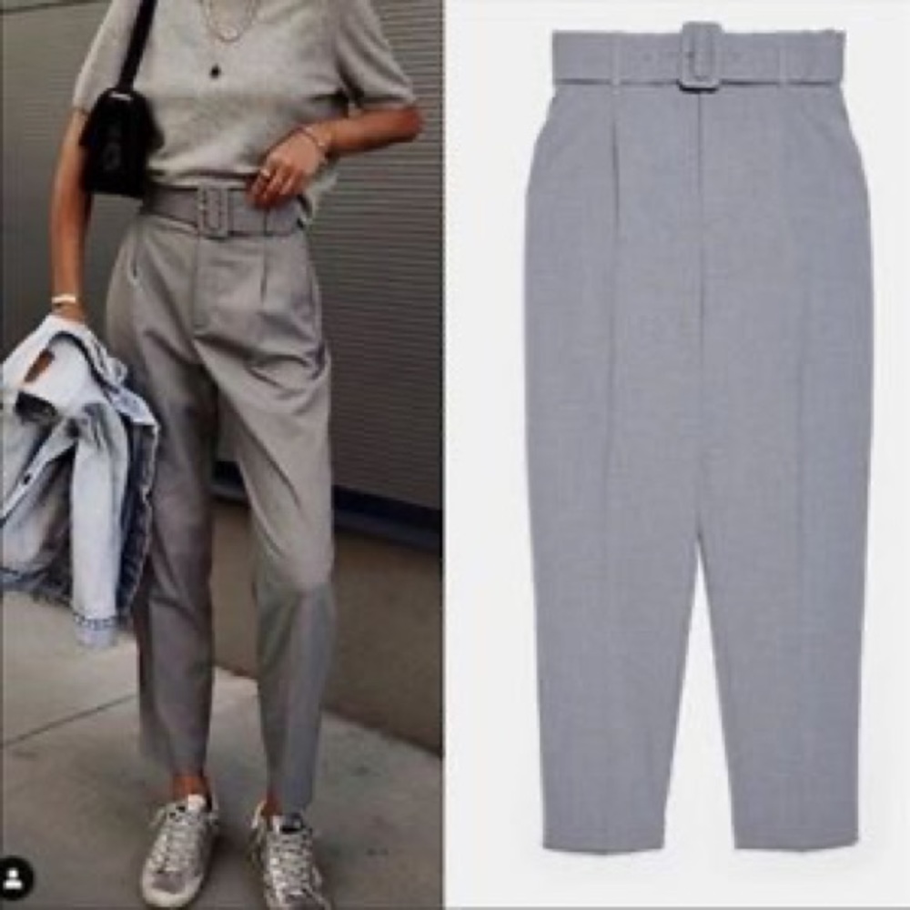 Zara Belted high waisted trousers